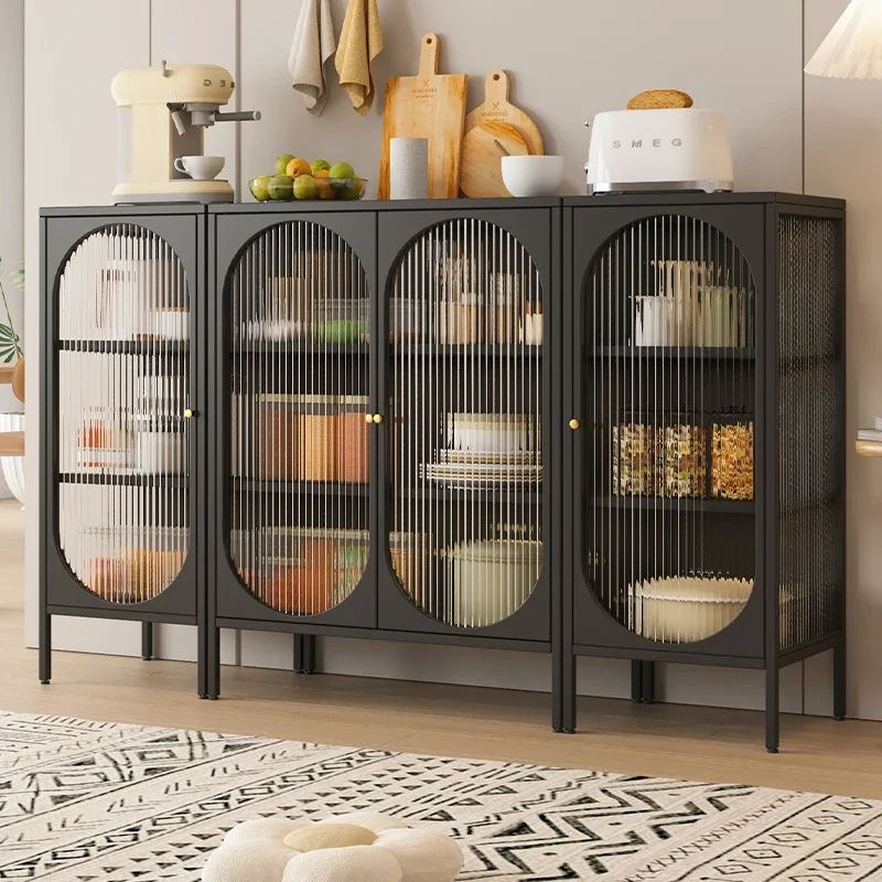 خزانة جانبية لتناول الطعام من الحديد المطاوع، وخزانة تخزين بسيطة لغرفة المعيشة، وخزانة تخزين لأدوات المائدة المنزلية