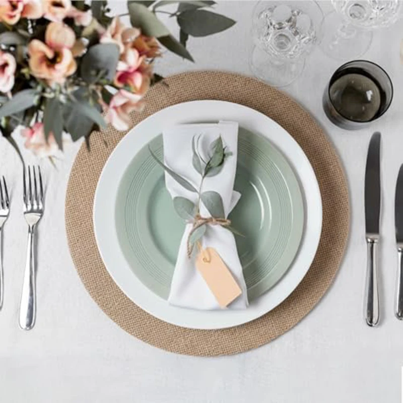 5/10/15/20pcs Round Jute Placemats Are Wear-Resistant and Easy to Clean, Suitable for Daily Dining and Restaurant Layout