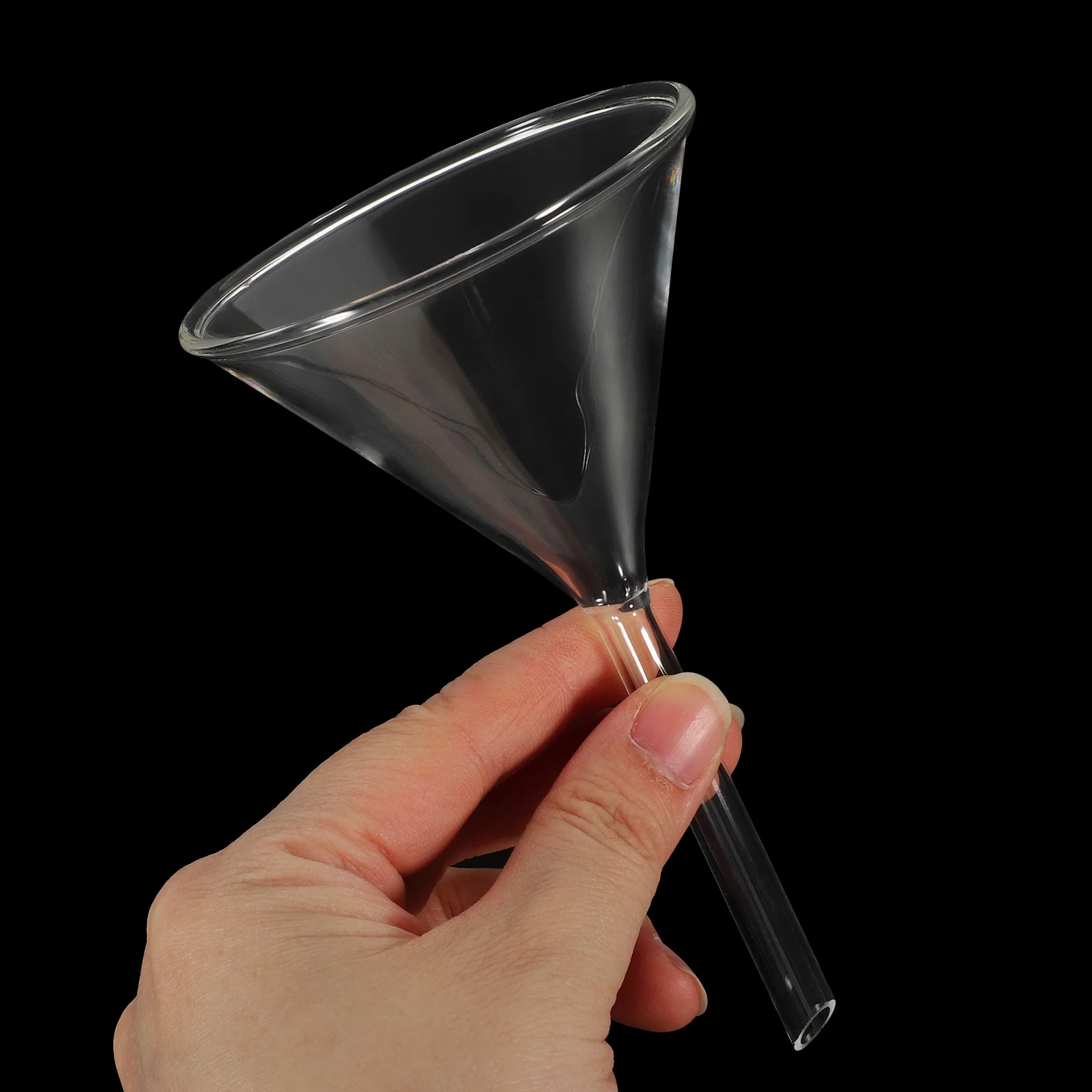

4 Pcs Bottle Laboratory Glass Funnel Set Funnels Large Diameter for Liquid Transfer