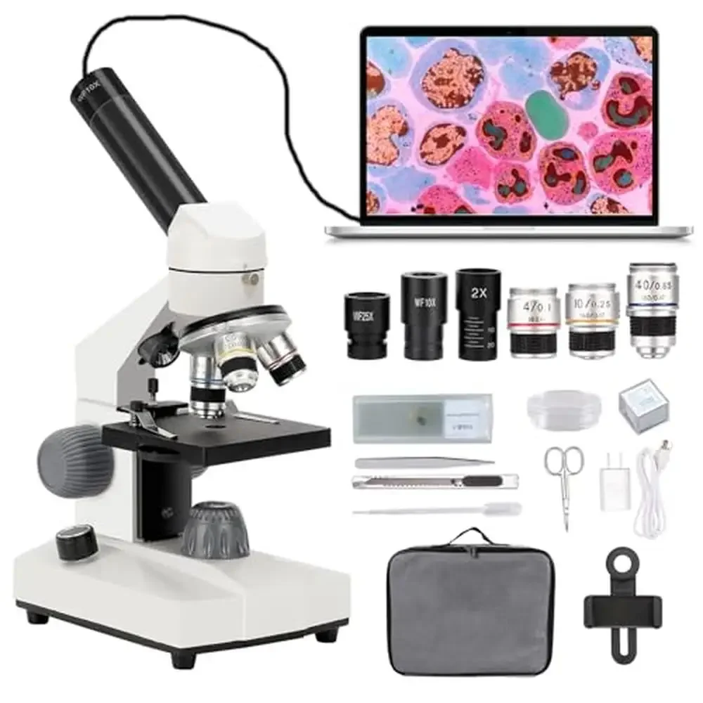 

Monocular Biological Microscope LED Lights Metal Material 40X-2000X Magnification