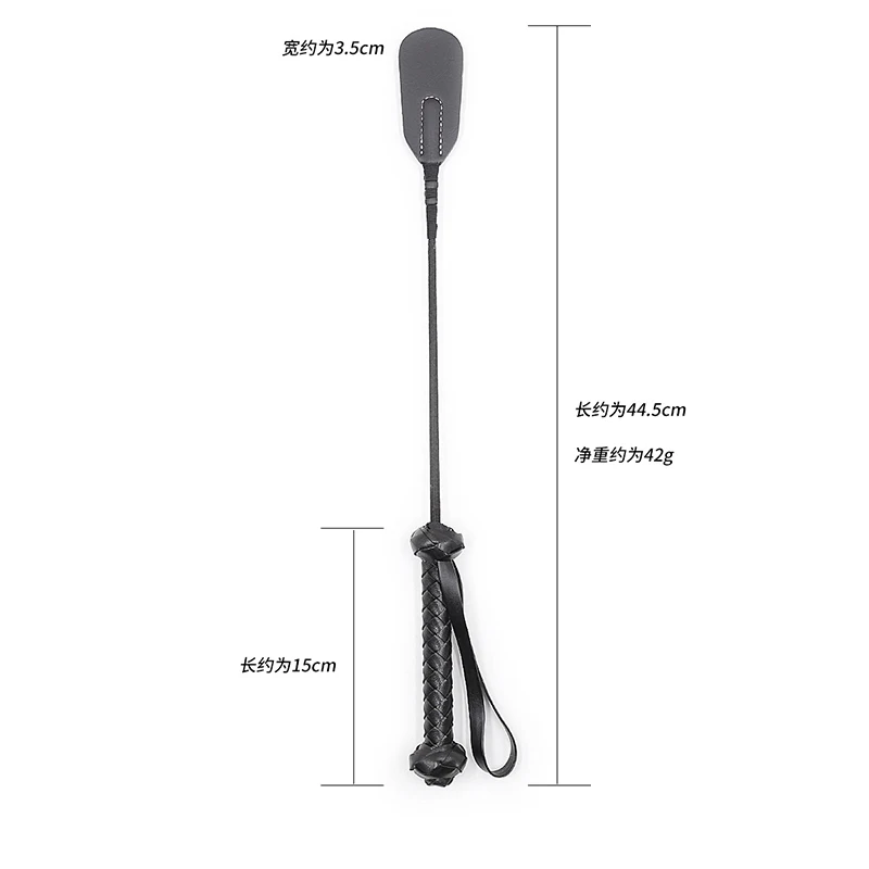 44.5cm nó alça dupla camada de couro superior longo reto chicote equitação colheita flogger paddle slapper treinamento cavalo curativo chicotes