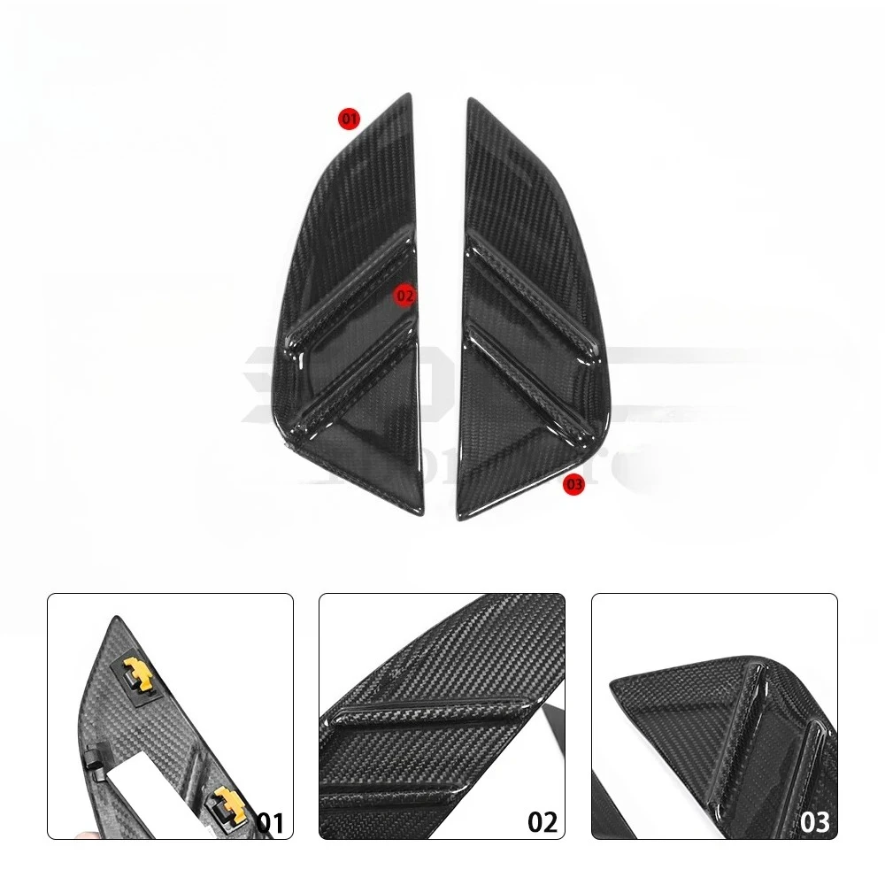 Dry Carbon Fiber M Performance Side Marker Kit for G80 G81 M3 G82 G83 M4 2021+ Fender Badge Side Gill Trim Body Kit MP Style