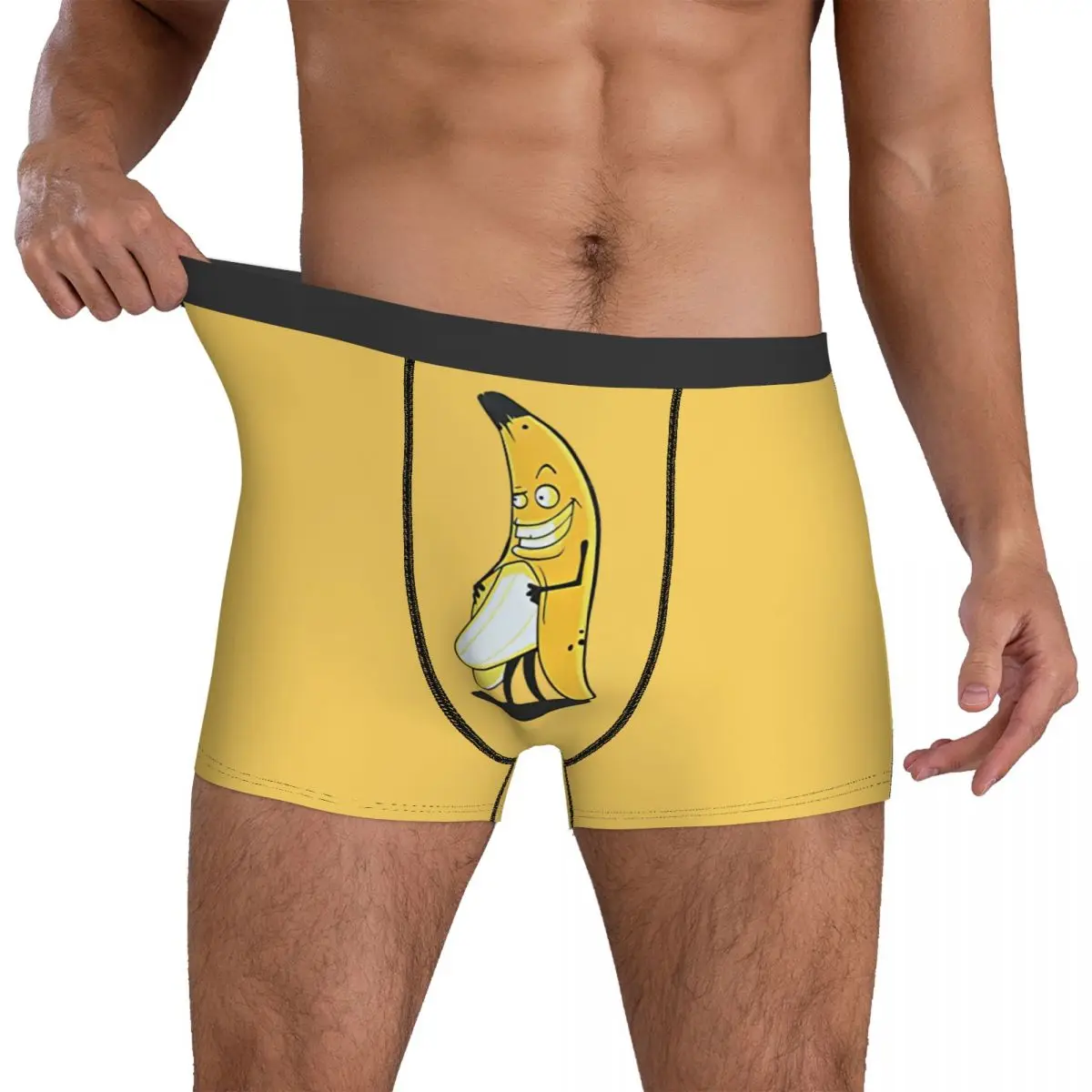 Banana Cartoon Funny Underpants Breathbale Panties Male Underwear Print Shorts Boxer Briefs