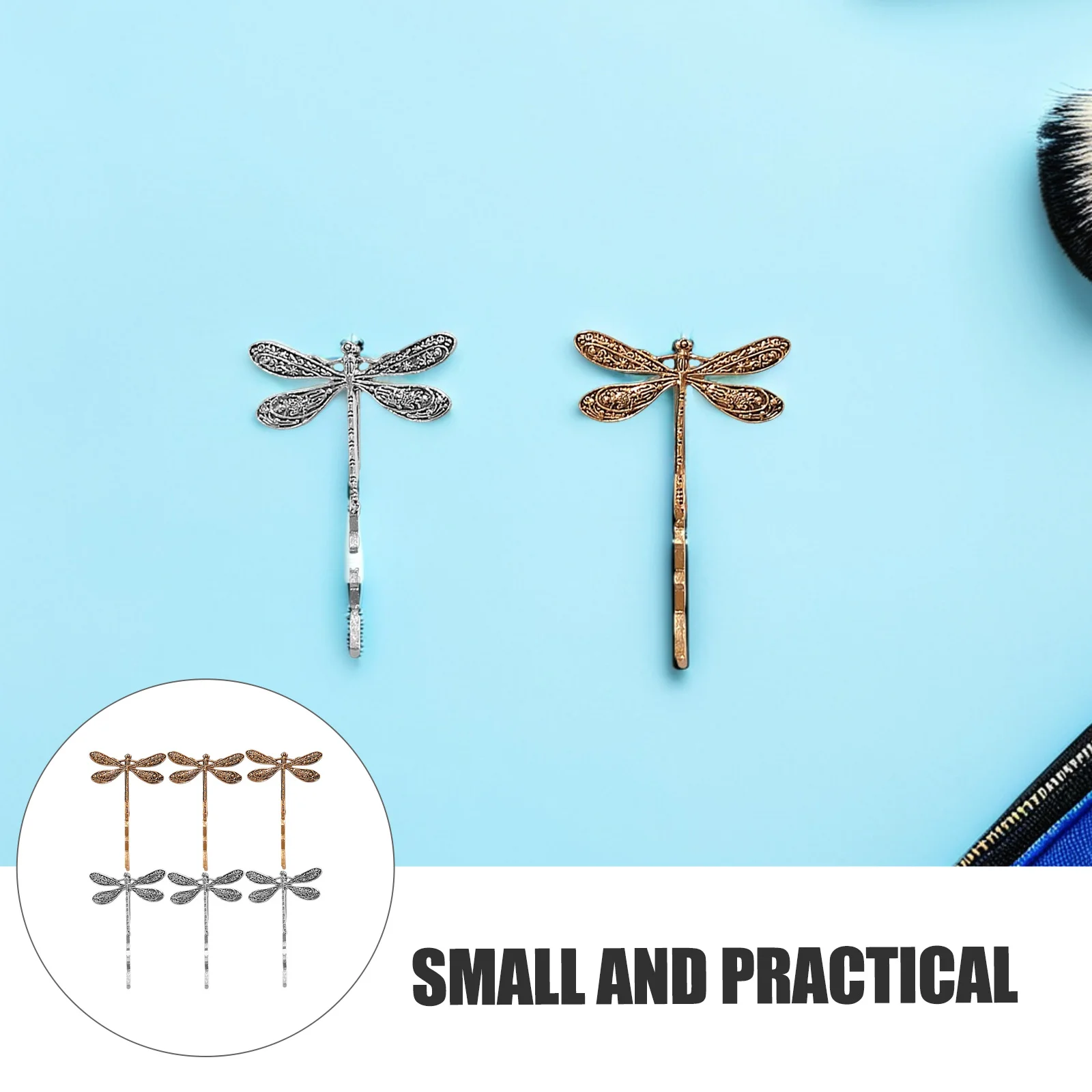 

6Pcs Delicate Dragonfly Hair Clips Metal Decorative Accessories for Women Girls Elegant and Charming Hair Clips