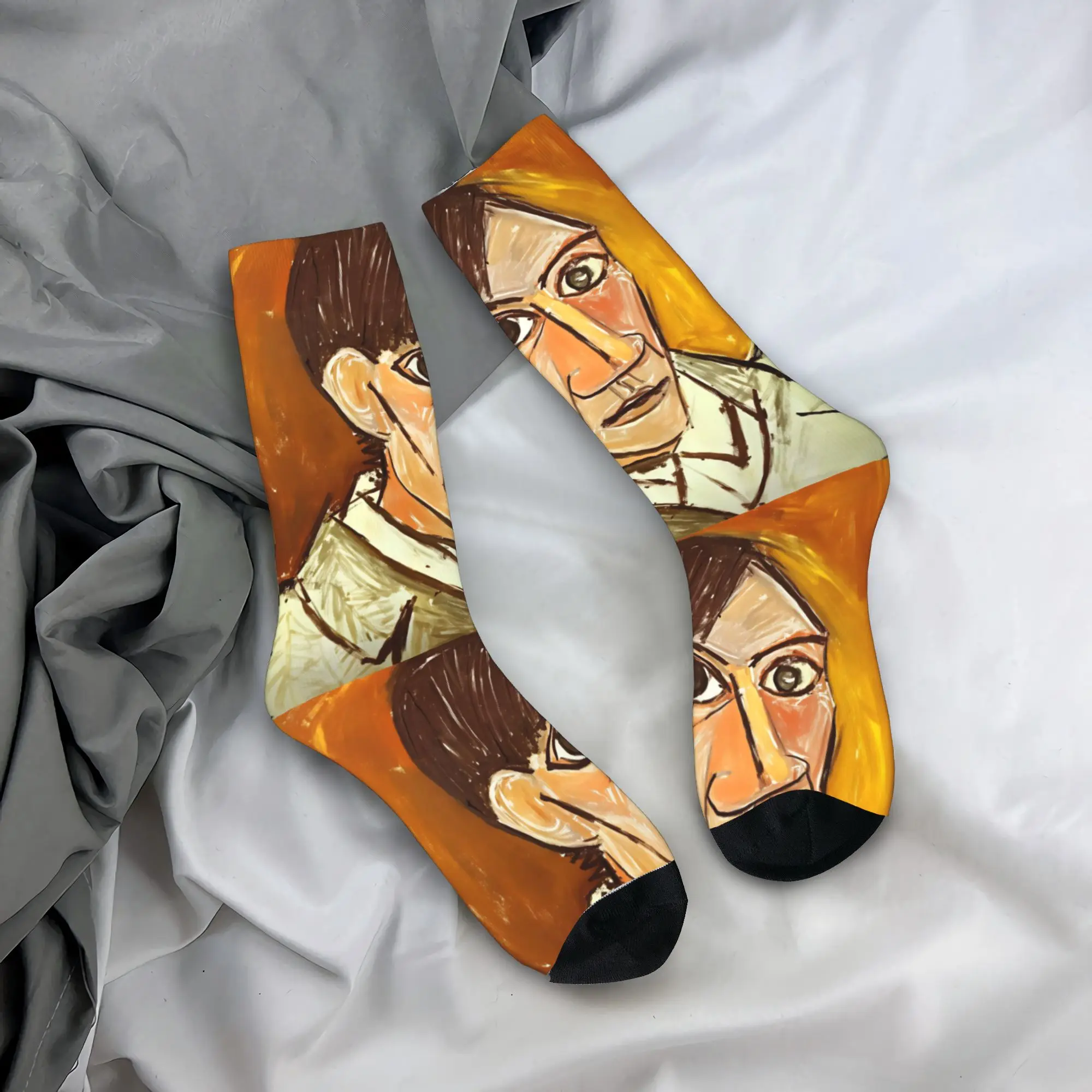 

Adults Men Socks Pablo Picasso's Self Portrait Stockings Autumn Casual Breathable Socks Graphic Running Sports Anti Skid Socks