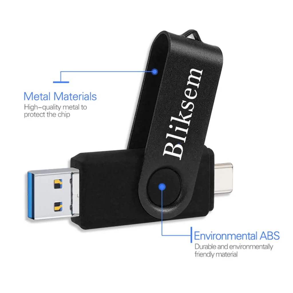 Bliksem 3IN1 Pendrive 64GB TYPE C Memory Stick OTG 64GB 2.0 for PC Mobile Phone Metal USB Flash Drive Pen Drive 64GB USB OTG