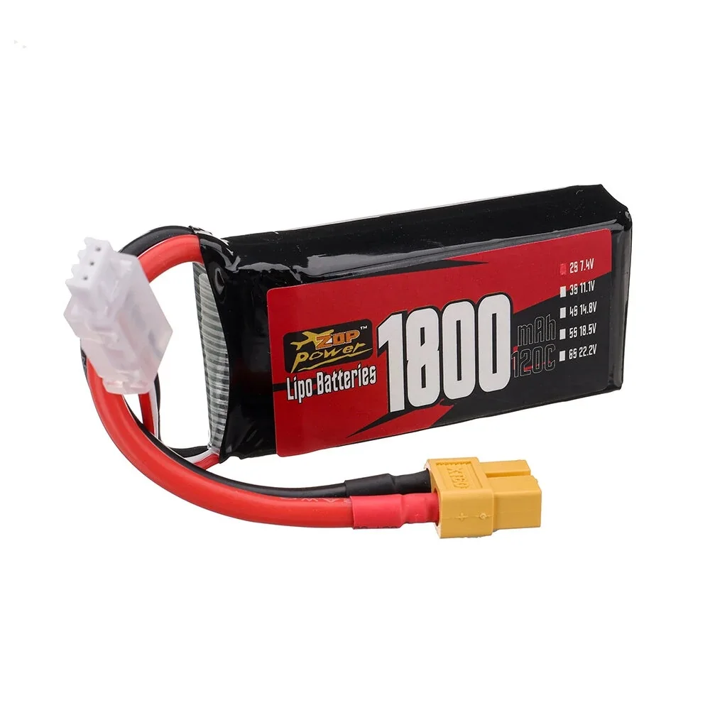 ZOP Power 2S 7.4V 1800mAh 120C 13.32Wh LiPo Battery XT60 Plug for RC Drone