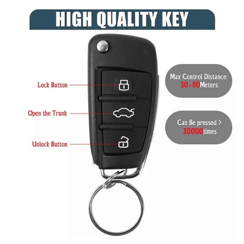 Universal Car Remote Central Kit Door Lock Locking Vehicle Keyless Entry System Door Security Control Key Keychain Long Distance