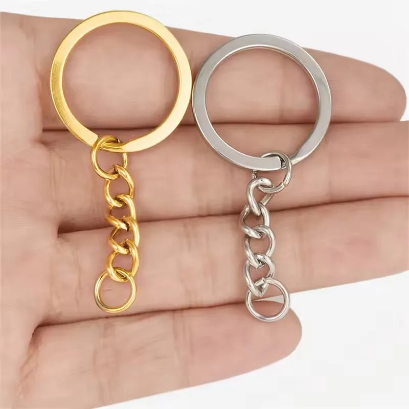 20-60Pcs 25/30mm Gold Silver Plated Key Ring Key Chain Clasp Findings Keychain Split Ring Plated Key Ring For Jewelry Making