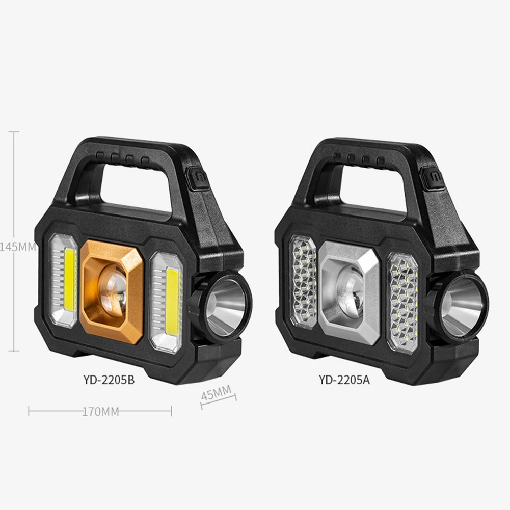 Portable Searchlight Solar LED Flashlight USB Rechargeable Torch Light Waterproof Work Light Powerful Lantern for Camping Hiking