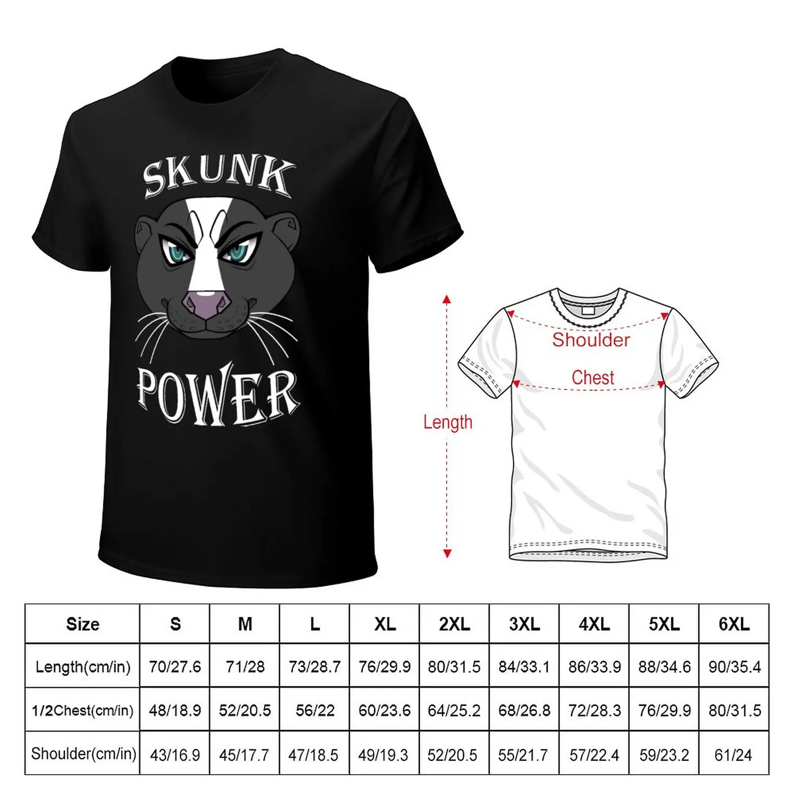 Skunk Power T-Shirt Aesthetic clothing anime clothes t shirt man t shirts for men