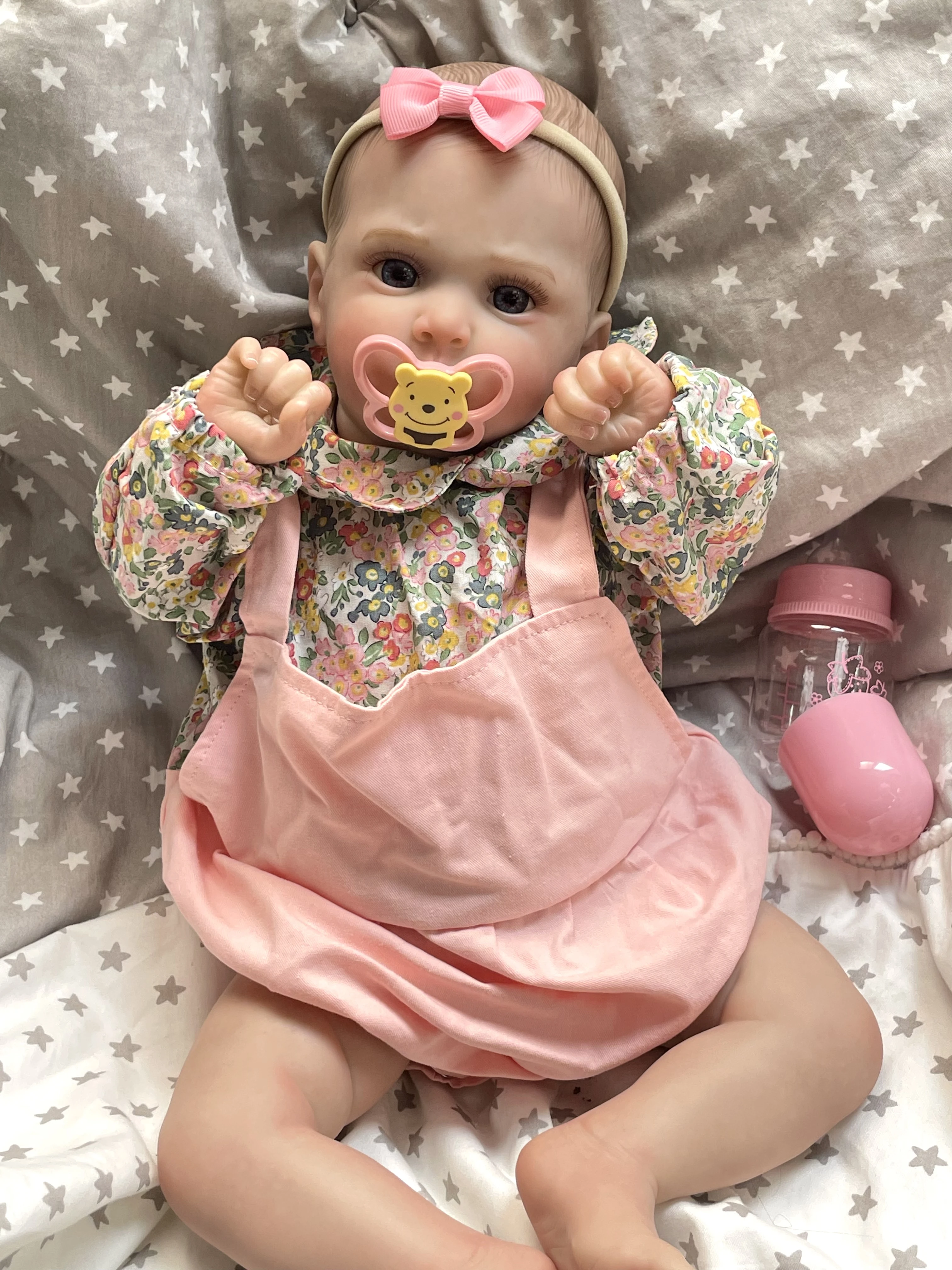 Cokela 20 polegadas/50cm boneca de bebê real toque macio bebê realista silicone reborn boneca com cabelo desenhado à mão