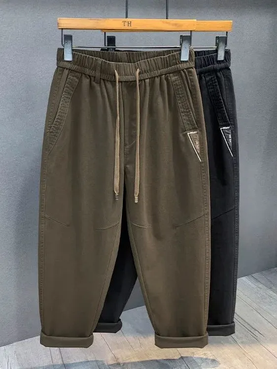 

Модные мужские свободные повседневные брюки прямого кроя, весенне-осенний сезон, с эластичной резинкой на талии, прочные, легко чистящиеся, длинные брюки, бренд Faion