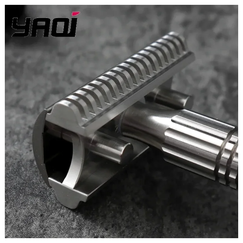 2026 YAQI Bohemia Men Safety Razor 316 Stainless Steel Razor Raw Color Version Adjustable Baseplate