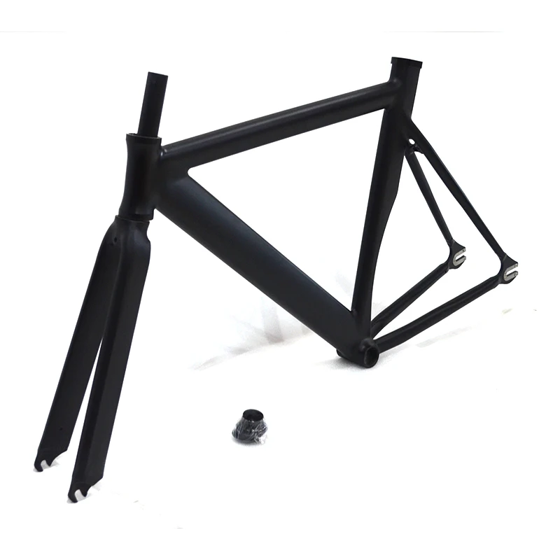 Racing Bike Frame with Front Fork and Headset 700C Fixed Gear Bicycle Frame Route Aluminum Alloy Muscle Track Frame, 48 cm, 52cm