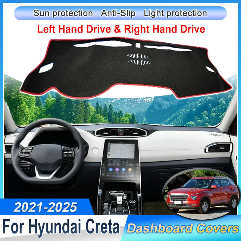 

For Hyundai Creta Accessories IX25 SU2 2021~2025 2024 2023 2022 Car Dashmat Sun Shade Mat Dustproof Dashboard Cover Anti-UV Pad