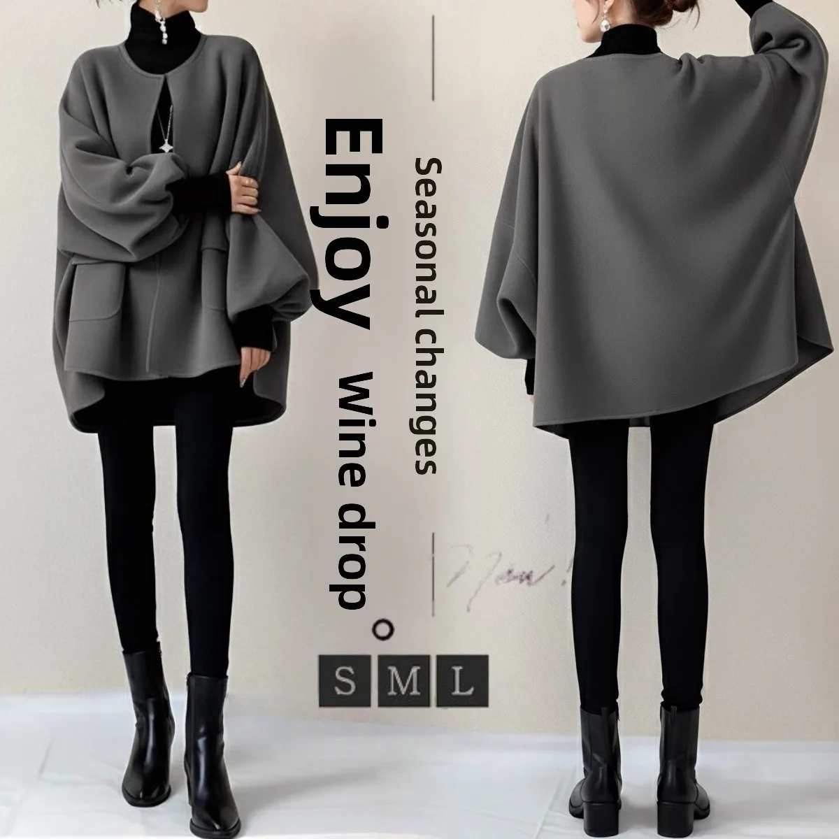 Losse Open Vest Wollen Jas Dames Herfst Winter Lange Sve Lazy Sle Casual Wollen Top Buttonl Japanse Sle