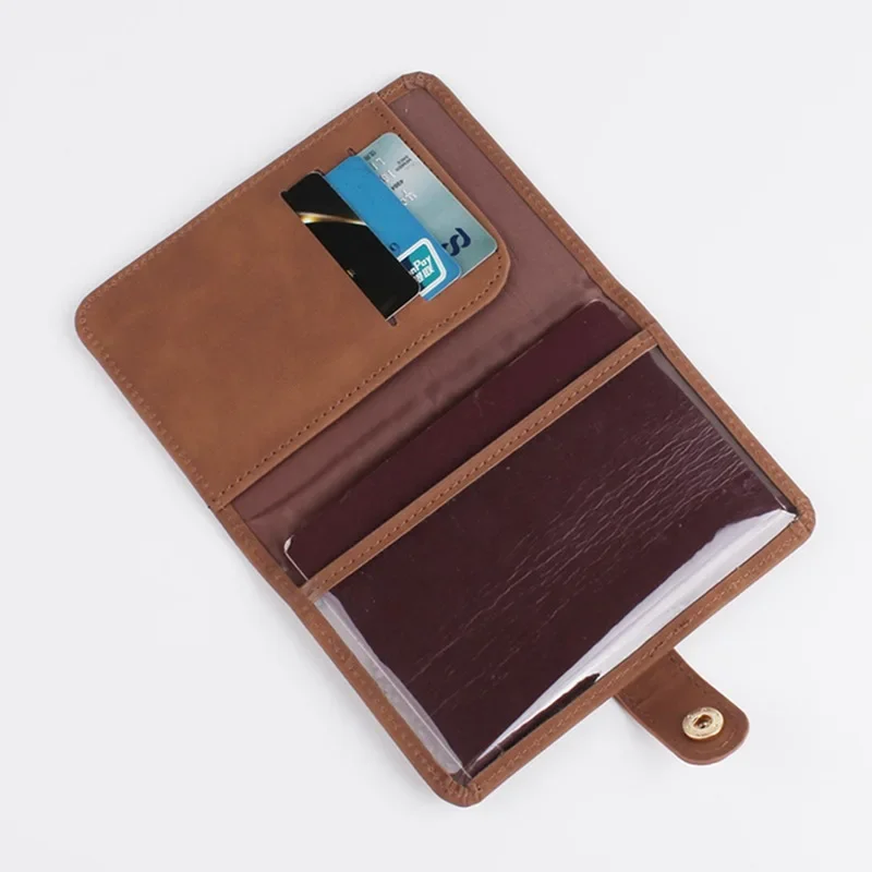 PU Magnetic Buckle RFID Travel Passport Cover Passport Protection Case Flight Ticket Clip Passport Holder Id Card Holder Unisex