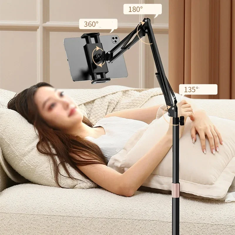 1.8m IPad Bracket Cantilever Telescopic Support Ipad Accessories Tablet Floor Stand 12.9'' Universal Holder for Iphone14 Pro Max