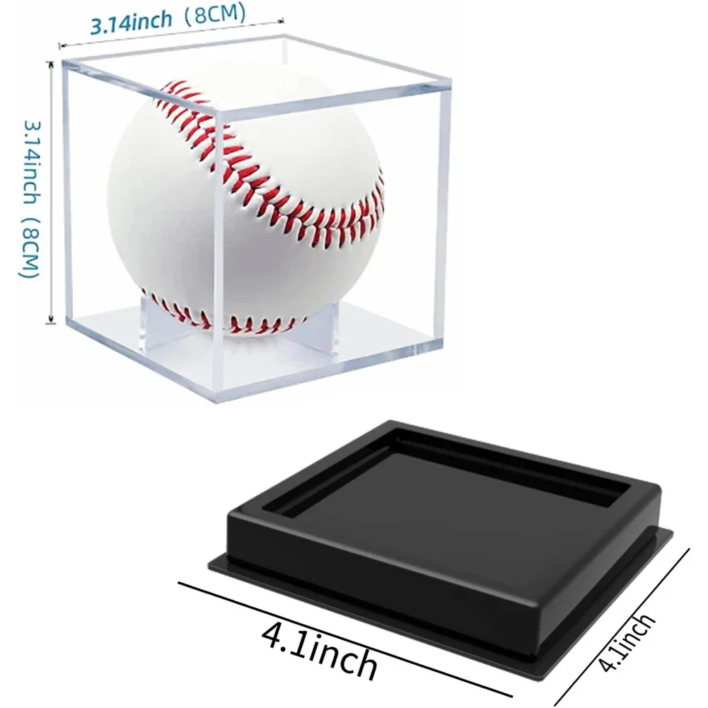 Baseball Display Case Clear Ball Holder Cube Acrylic Baseball Box For Display Baseballs Dustproof Scratches Gifts 9inch Baseball