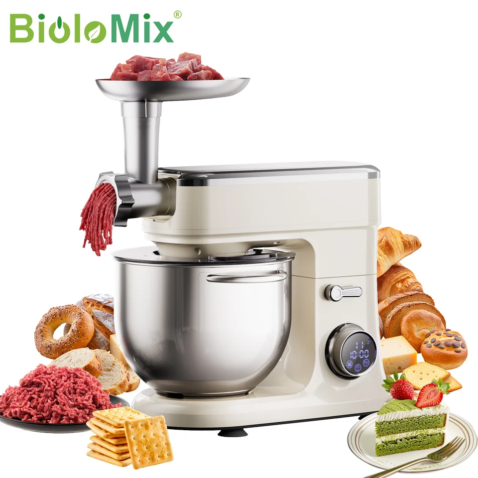 BioloMix 7Lスタンドミキサー（製菓用）1200W DCモーター、生地フック