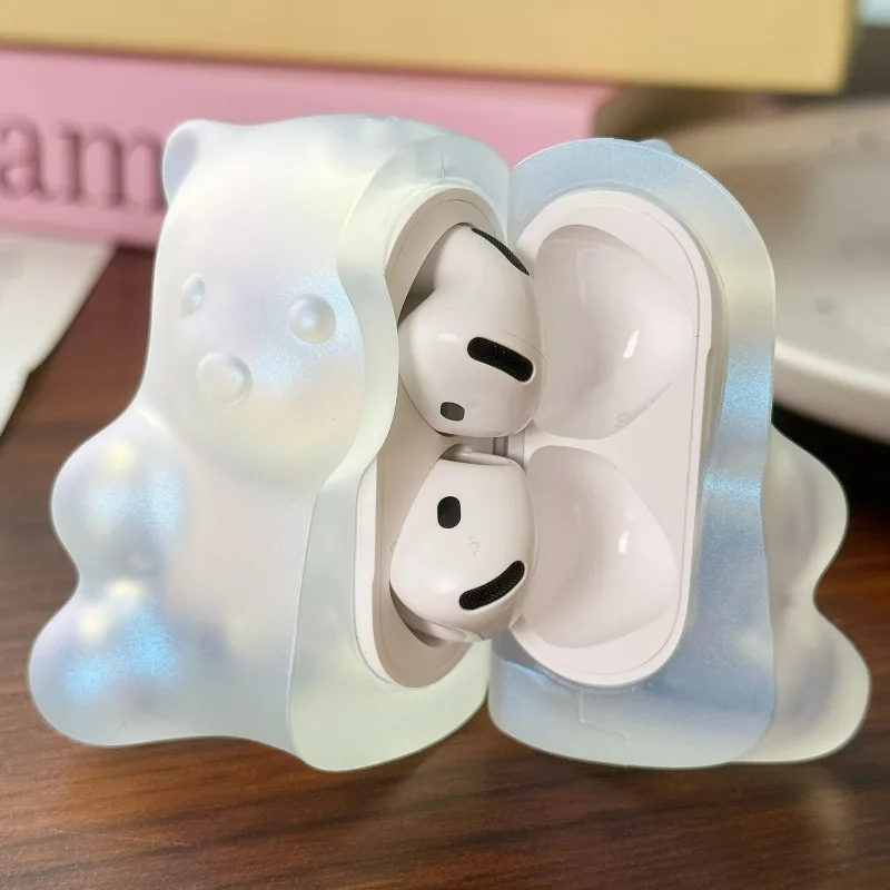 Funda para auriculares Gummy Bear, bonita funda transparente para Airpods Pro2 Pro4/3, accesorios para Apple Airpods Pro4 Pro3 Pro2