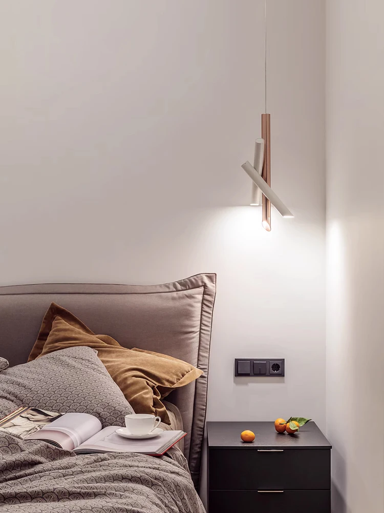 Nordic Minimalist Hotels Villas Restaurants Bedrooms Bedside Lights Modern Caf é Designers Bar And Table Long Line LED Lights