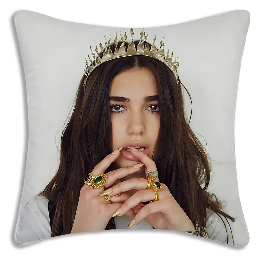 Singer D-Dua Lipas Kussenslopen Cartoon Sofa Decoratief Huis Dubbelzijdig Bedrukt Korte Pluche Schattige Kussenhoes