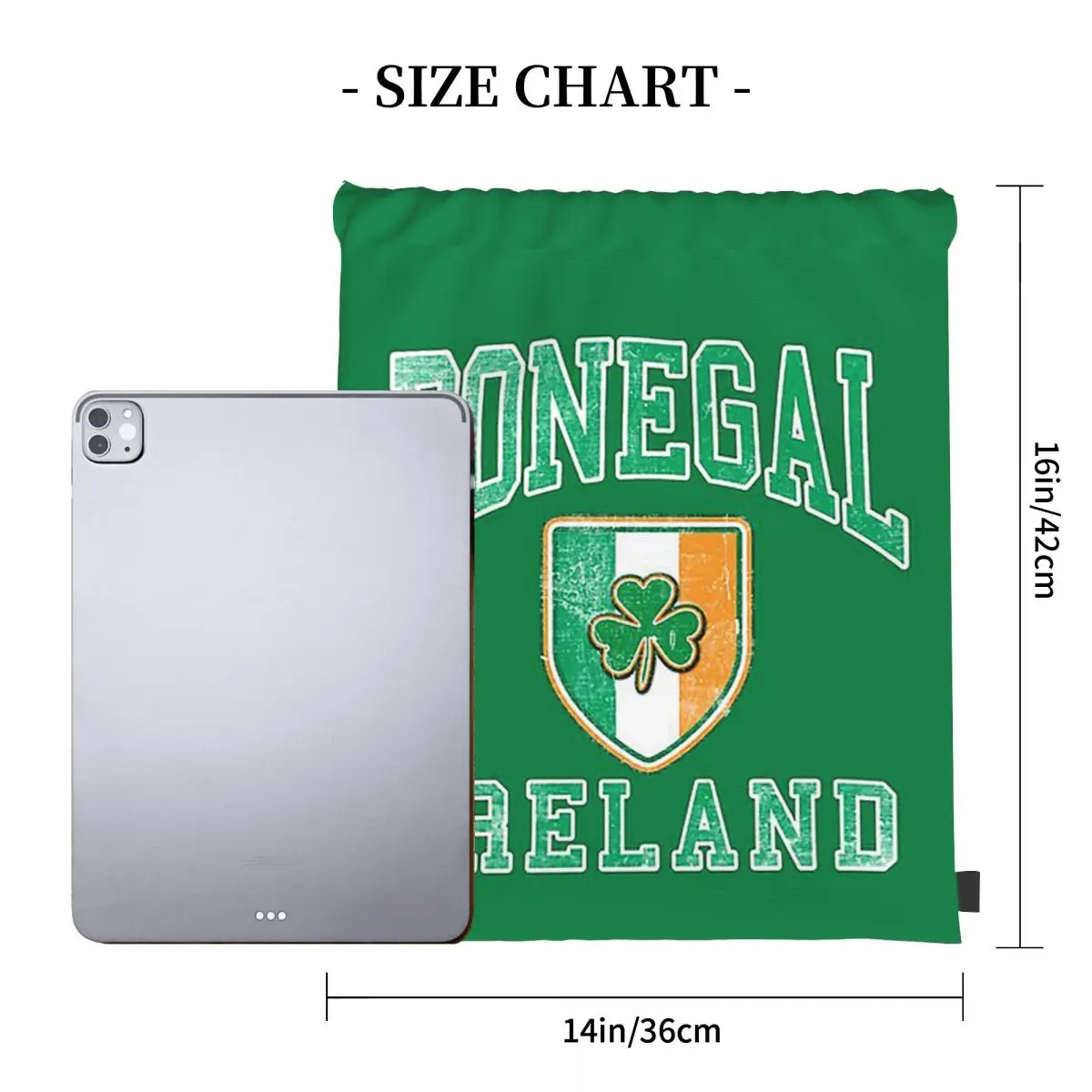 Donegal, Ireland With Shamrock Backpacks Fashion Portable Drawstring Bags Sundries Bag Book Bags For Man Woman Students