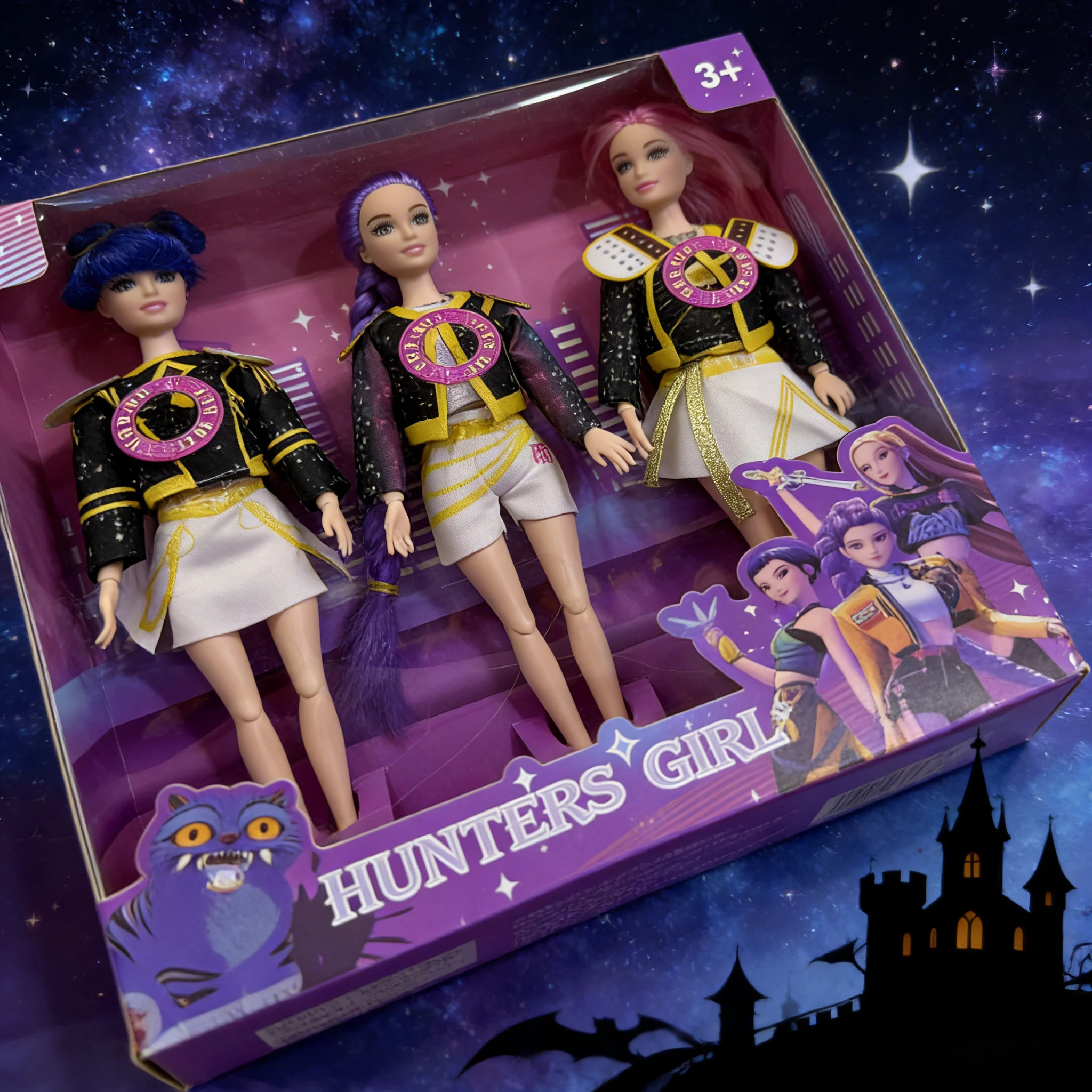 2026 Anime 3 STKS Muñeca Estatuilla con Música |   Pop Demon Hunters Rumi Mira Zoi Mascara Mascara voor Fans