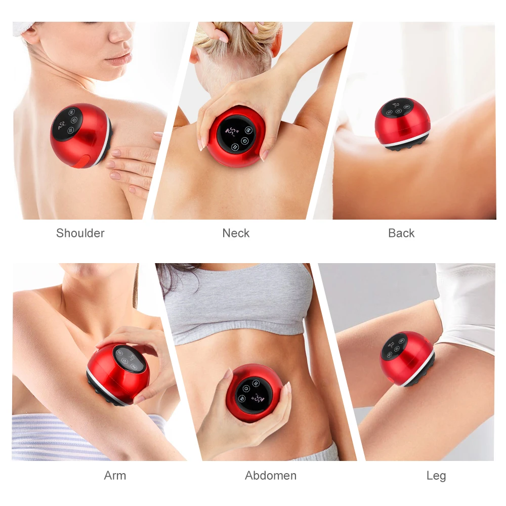 Electronic Scraping Instrument Vacuum Suction Cupping Machine Body Massager Red Light Hot Compress Meridians Remove Dampness