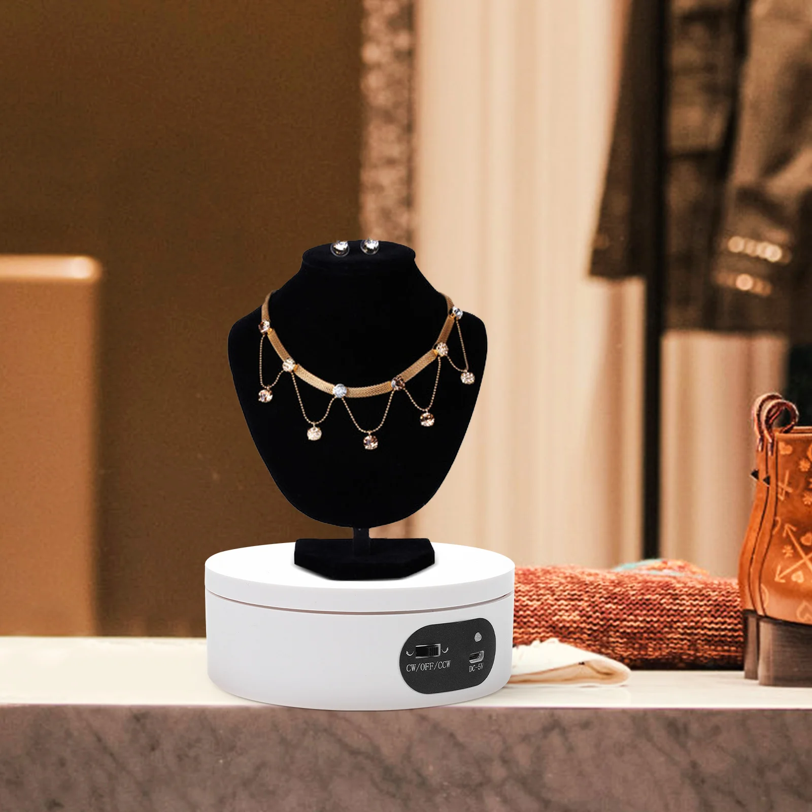 

1 set Rotating For Jewelry Automatic Electric Turntable Indoor Stand Jewelry Display Base Turntable Stand For Watch Photography