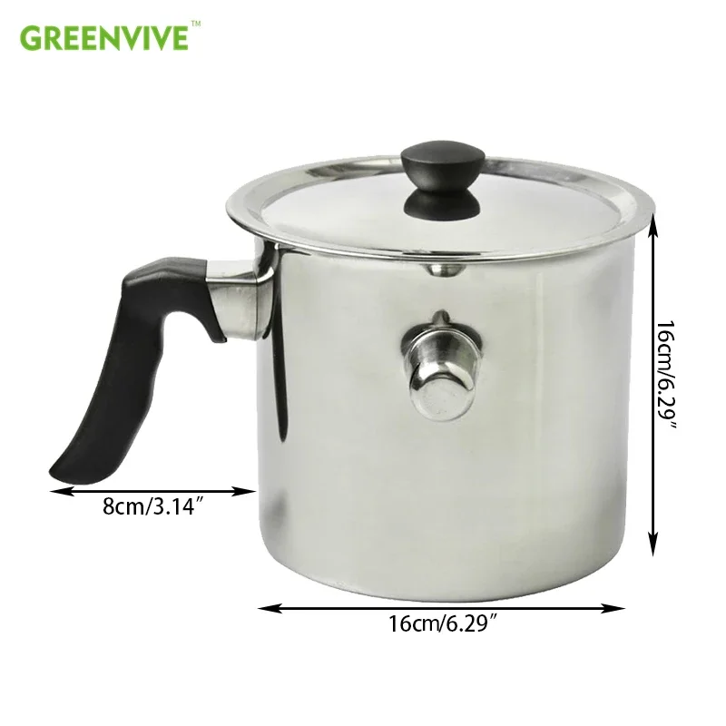 

Bee Wax Melting Pot 1.5L Stainless Steel Beeswax Melter Pot Wax Kettle Beewax Pouring Pot Beekeeping Tools Beeswax Candle Making