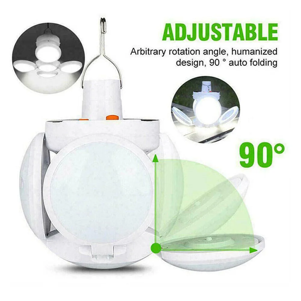 Солнечная многофункциональная аварийная светодиодная лампа с зарядкой через USB, складная лампочка, светодиодные лампы для отключения электроэнергии, палатки, кемпинга, рыбалки