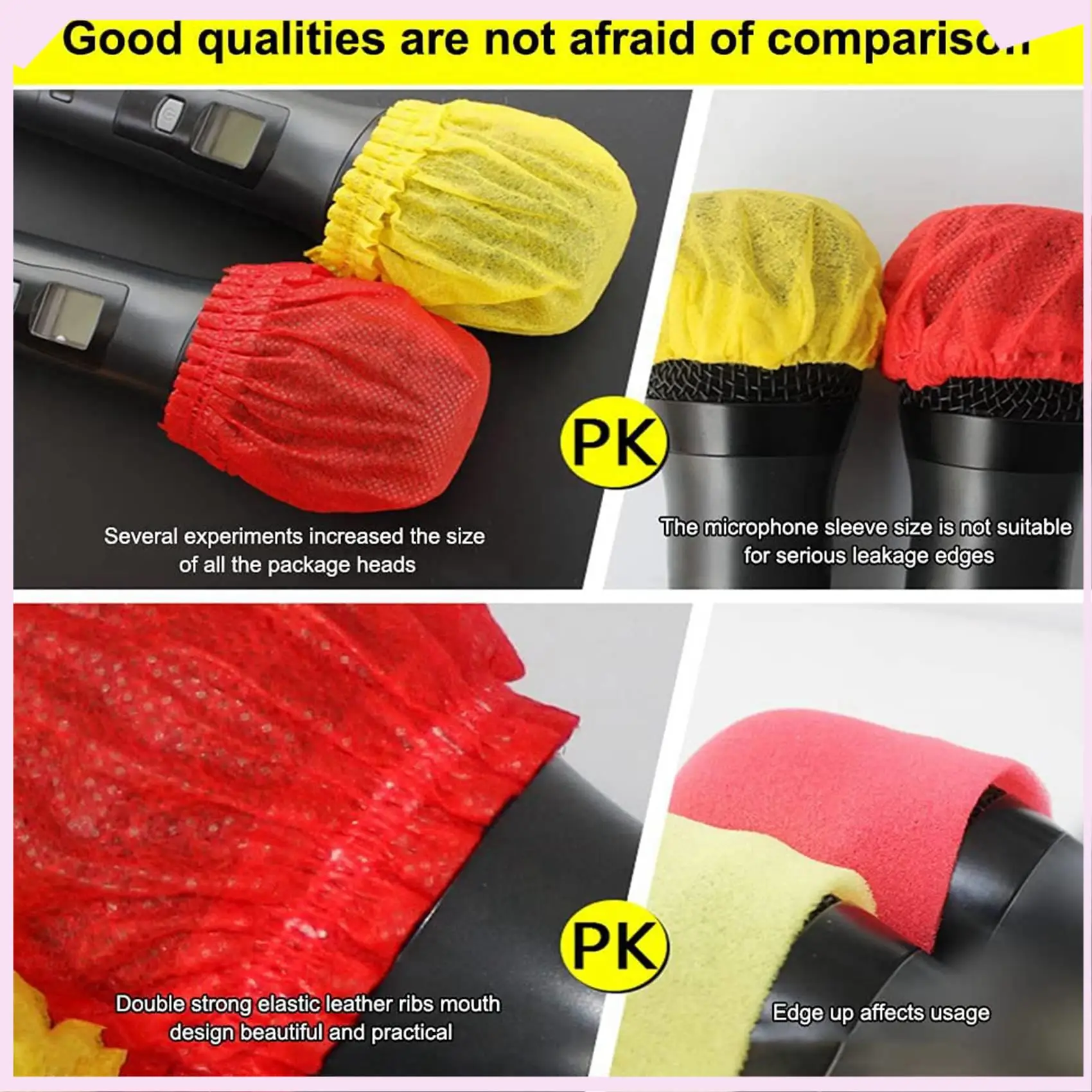 

B24B 400Pcs Disposable Microphone Cover,Handheld Microphone Windscreen For KTV Recording Studio Karaoke(Mixed Colors)