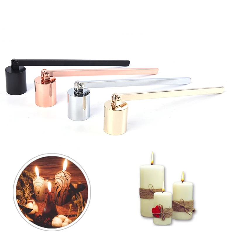 

50pcs Stainless Steel Candle Snuffer Flame wick tool oil lamp dipper Extinguish Trimmer cutter put off Rose Gold Black Silve