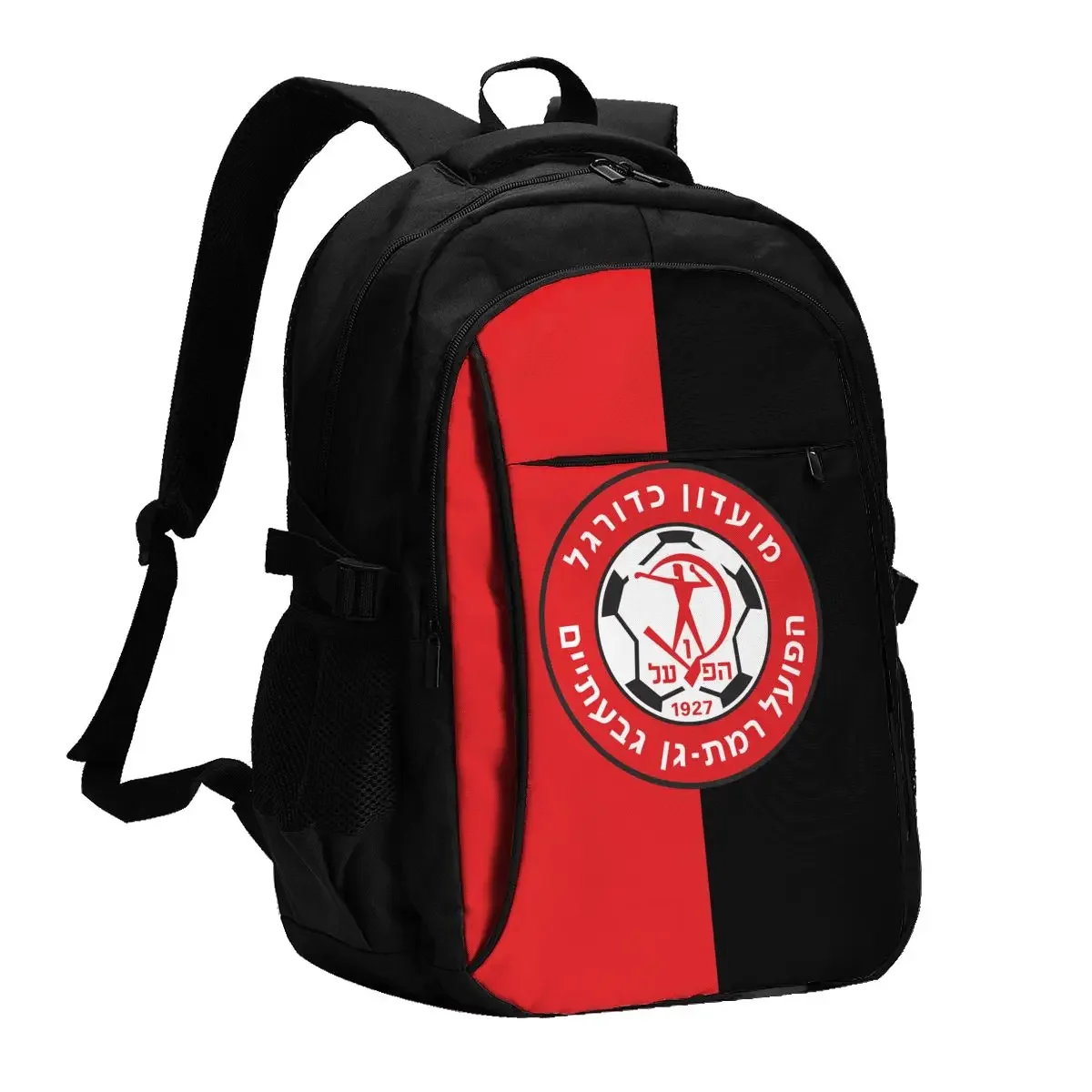 Israel Hapoel Ramat Gan Givatayim Fc Large  Travel Laptop Backpack Water Resistant Bag with USB Charging Port Business Daypack