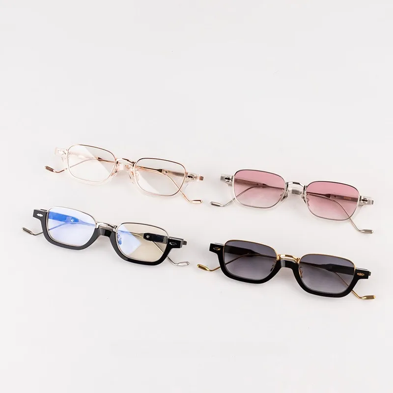 2024 New Fashion Hip Hop Avant-garde Sunglasses Sheet Half Frame Pure Titanium Frame Light Texture Men's and Women's Sunglasses