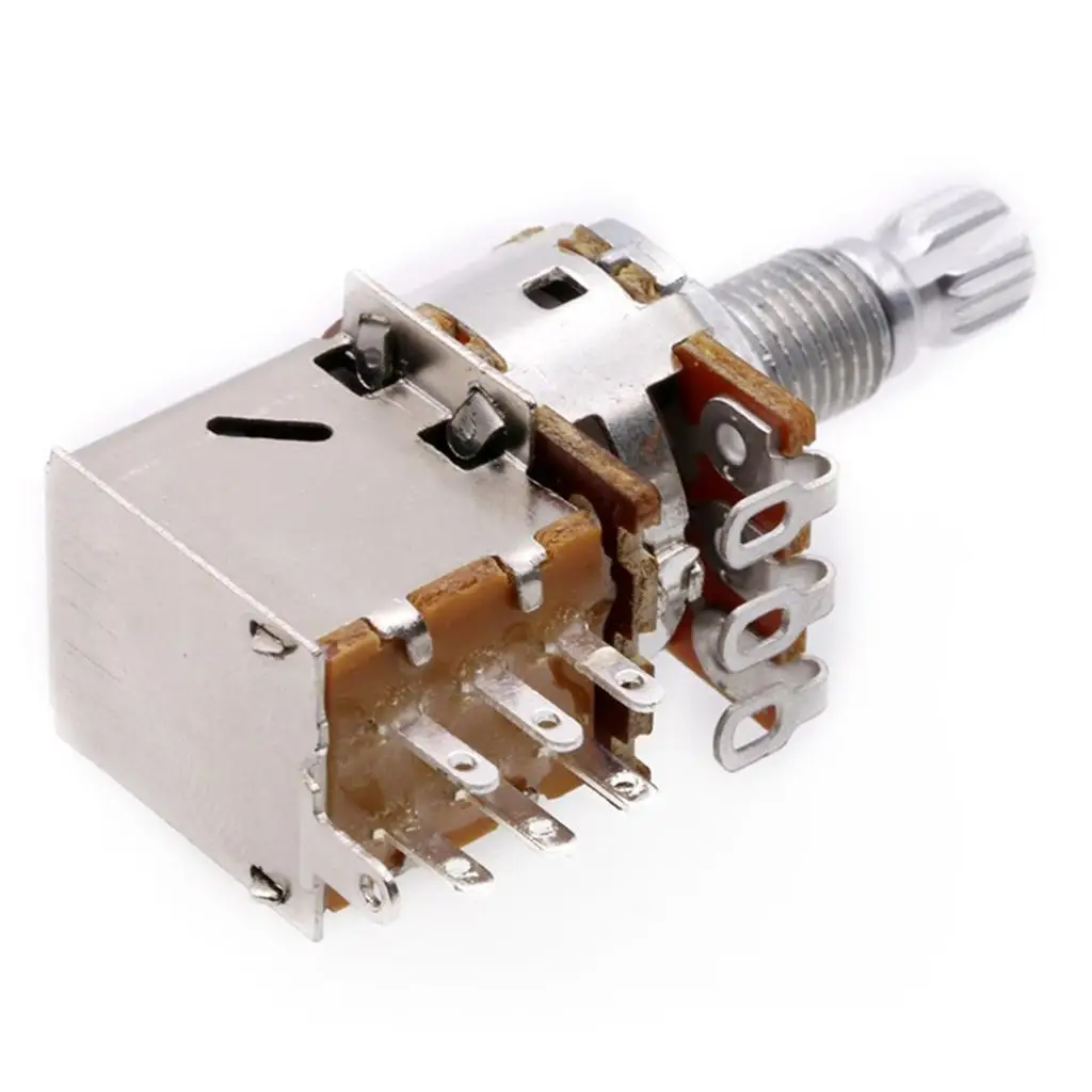 Guitar and Bass Potentiometer A500K Push Pull Metal Split Shaft Volume Tone Switch for Control Cavity Fit