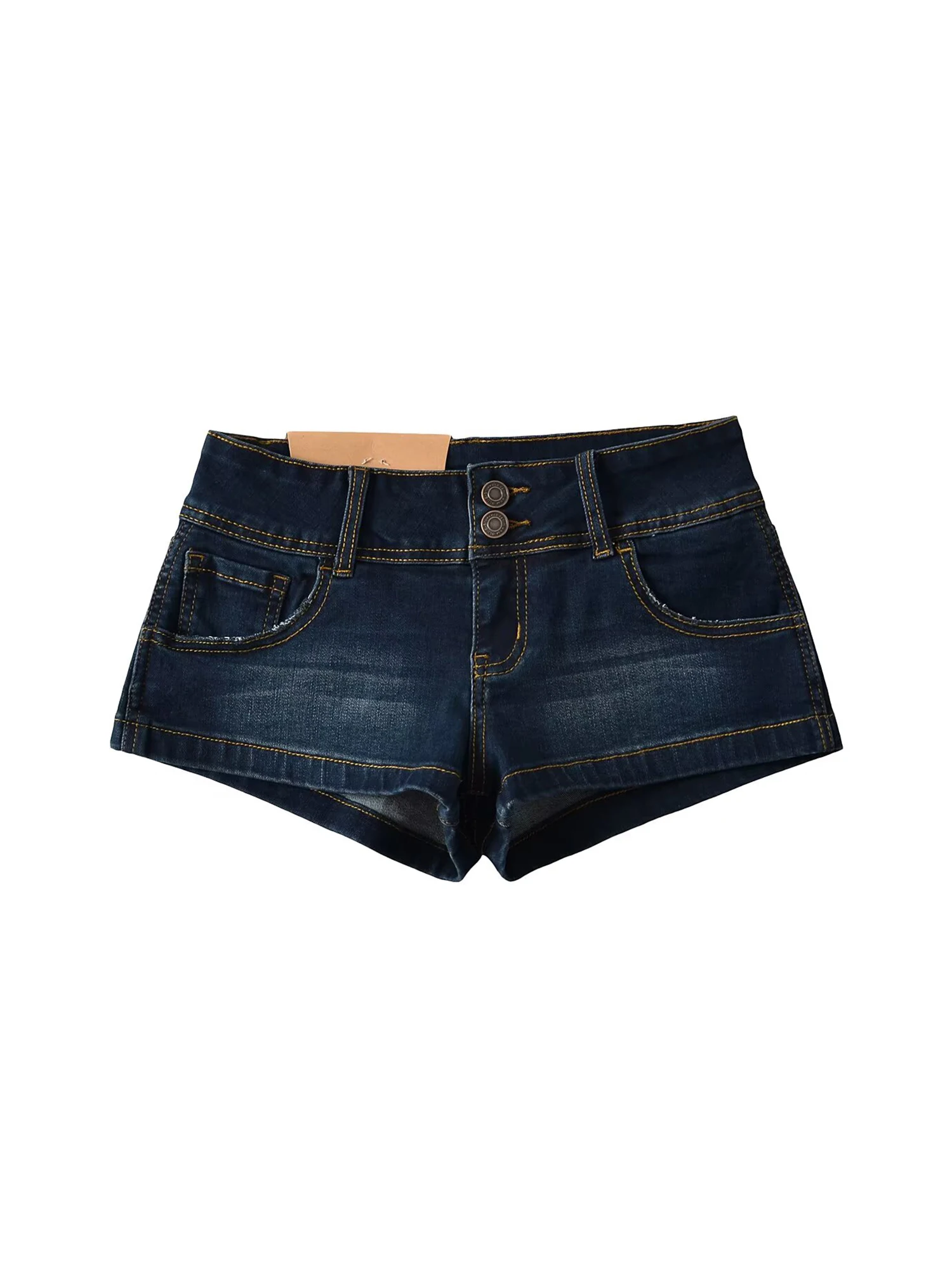 Women Dark Blue Denim Shorts 2000s Y2k Gyaru Oversize Mini Hot Jeans Shorts Harajuku Vintage Low Waist Cowboy Short Pants Summer