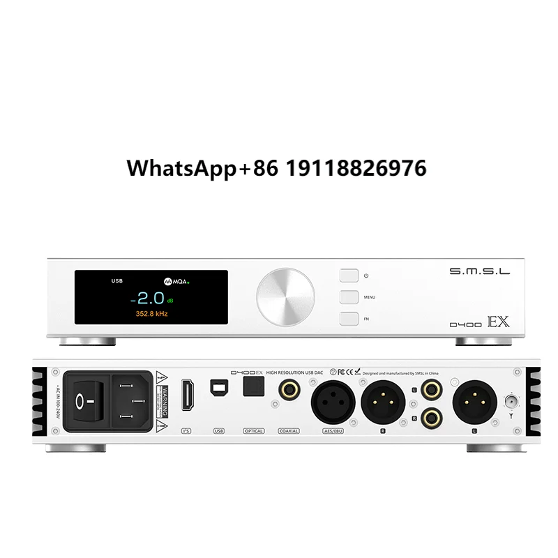

New SMSL D400EX MQA-CD Decoder Dual AK4499 Desktop Hi-Res IIS DAC Balance Pre-amplifier AMP Support LDAC APTX HD