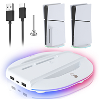 Upgrade 2024 Vertical Stand for PS5 Slim Console Disc and Digital Edition with RGB LED Atmosphere Light Stand Base For PS5 Slim
