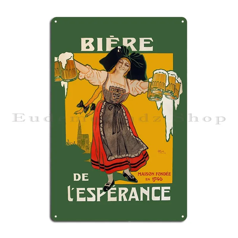 خمر البيرة المشارك الفن موسى E أوروبا En De La Bie Re خمر الفن لوحة معدنية ملصق جدار جدارية مخصص الطباعة تين تسجيل ملصق #2