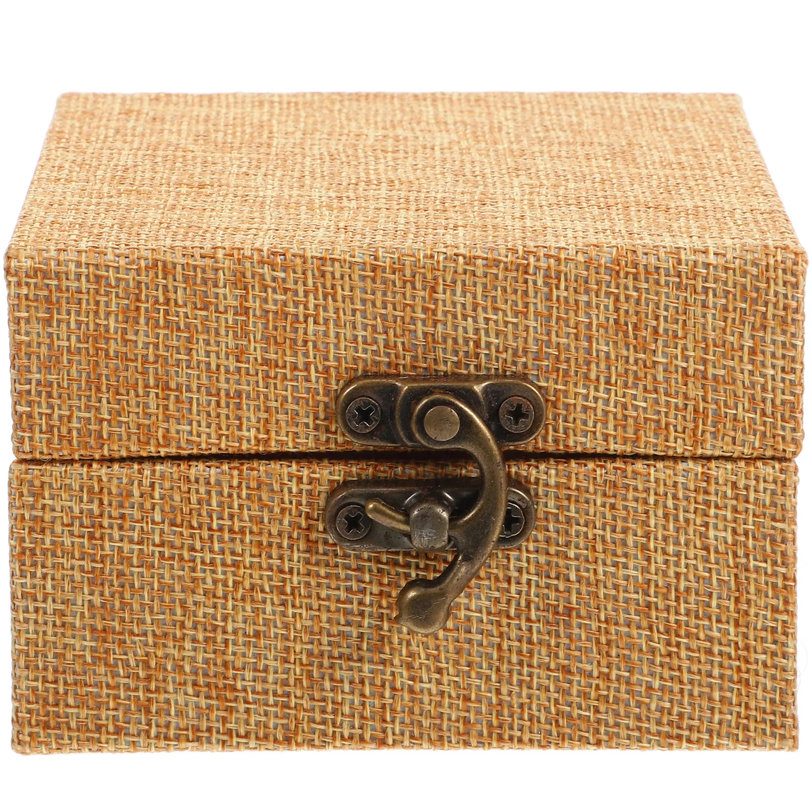 

Small Wooden Treasure Chest Box for Kids Collectibles Brocade Design Calligraphy Stamp Holder Vintage Jewelry Storage