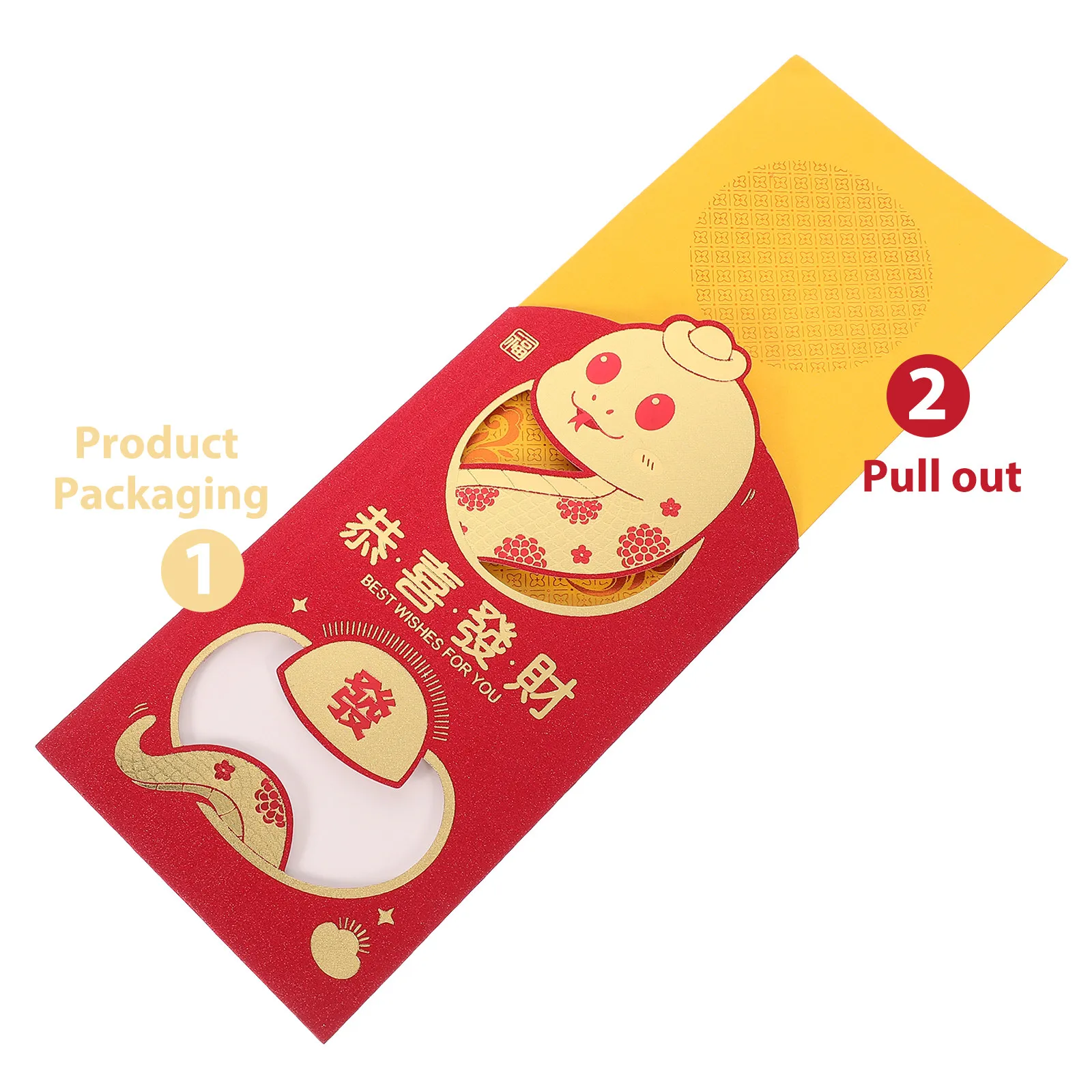 30Pcs Year of The Snake Red Envelope Pack 2025 Hong Bao Cute Cartoon Design Large Capacity Festive Lunar New Year Spring