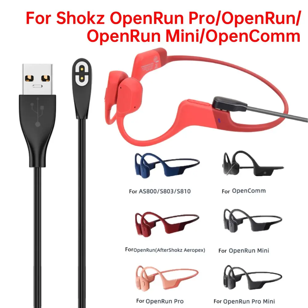 Bone Conduction Headphones Charger For Aftershokz Aeropex AS800/ S803/ S810 Shokz OpenRun Pro Magnetic USB/Type-C Charging Cable