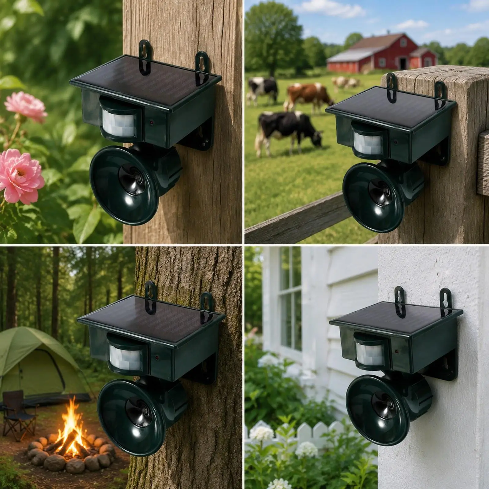 Bird Deterrent Device Weatherproof Compact Versatile Protector Solar Power Outdoor Repels for Patio Villa Yard Outdoor, Trees