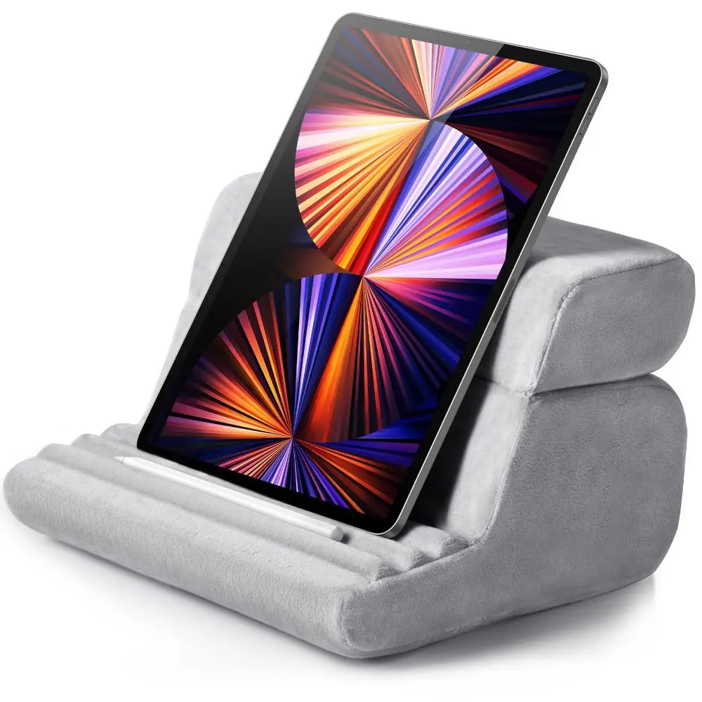 

2-in-1 Tablet Pillow Stand for Lap Foldable Multi-angle Adjustment Tablet Stand with Side Pocket with Pen Slot