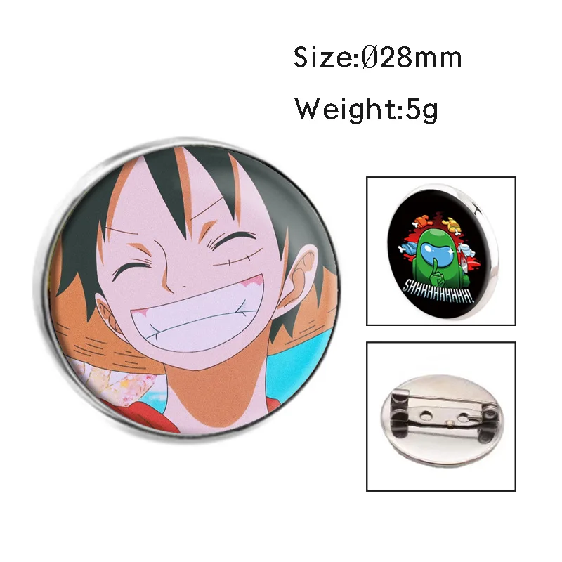 Wholesale One Piece Anime Badge Crystal Gem Brooch Pirate King Accessory Pendant Jewelry Pin Anime Merchandise Crystal Stone - view 3