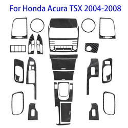 カーボンファイバーカーインテリアステッカー,装飾アクセサリー,カーインテリア,ブラック,honda acura tsx 2003 2004 2005 2006 2007 2008